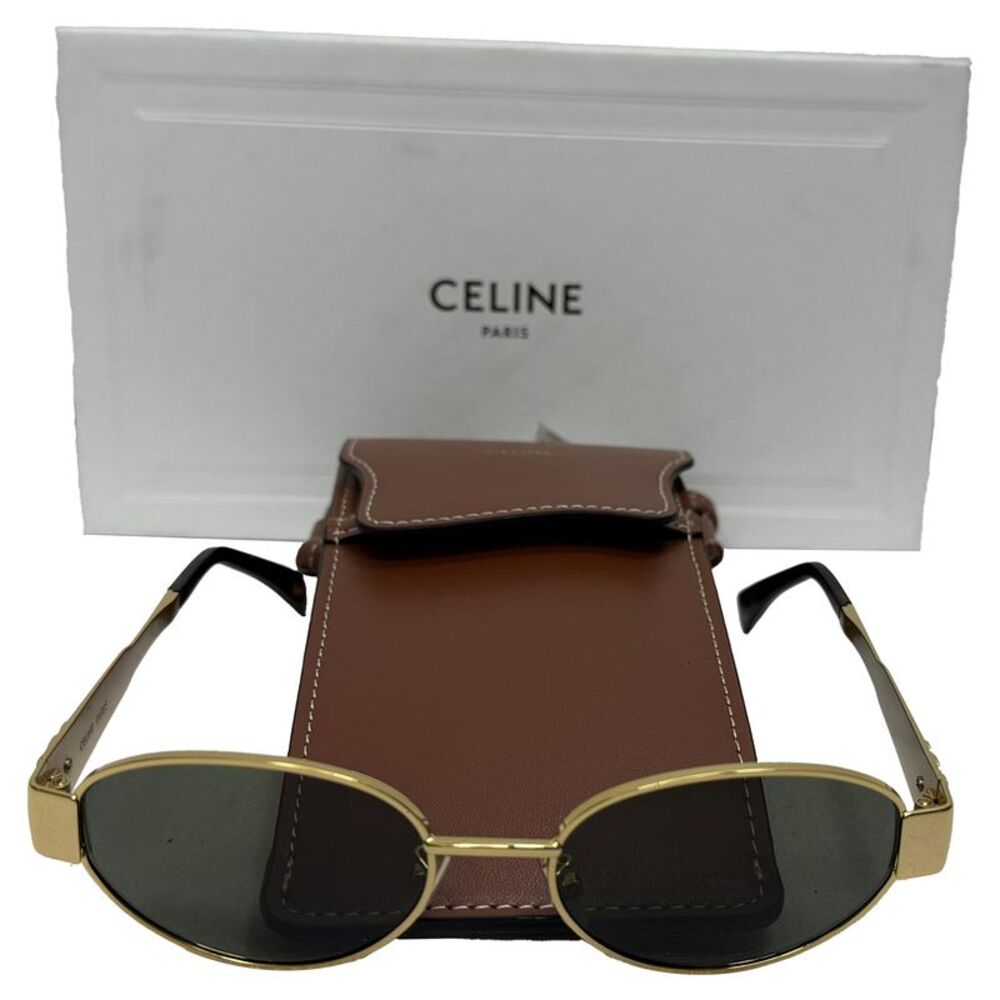 Celine Triomphe Sunglasses in Gold Metal - Picture 7 of 7